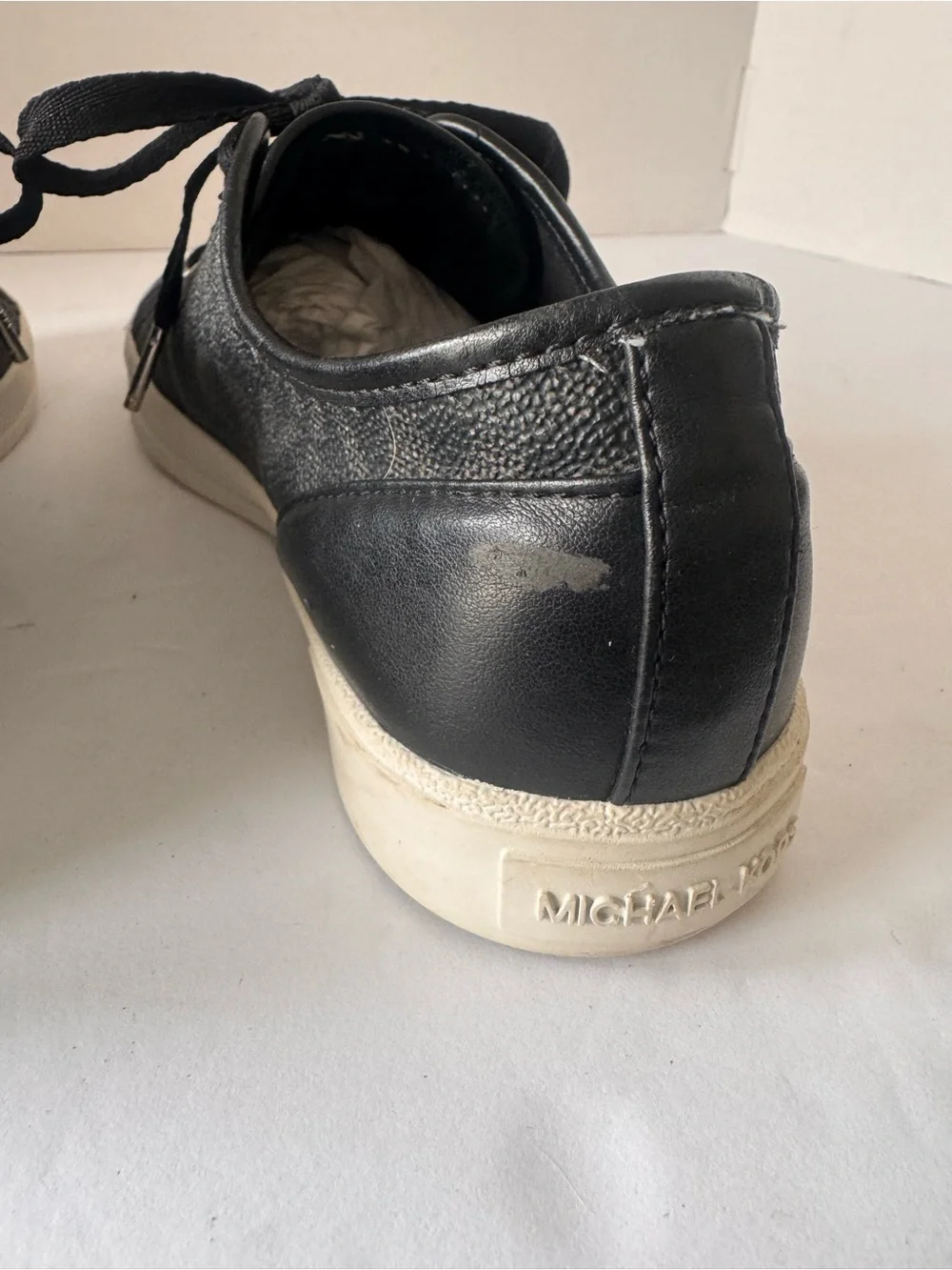 MICHAEL Michael Kors Black MK Logo Low Top Sneakers Shoes Women's Size 6.5M